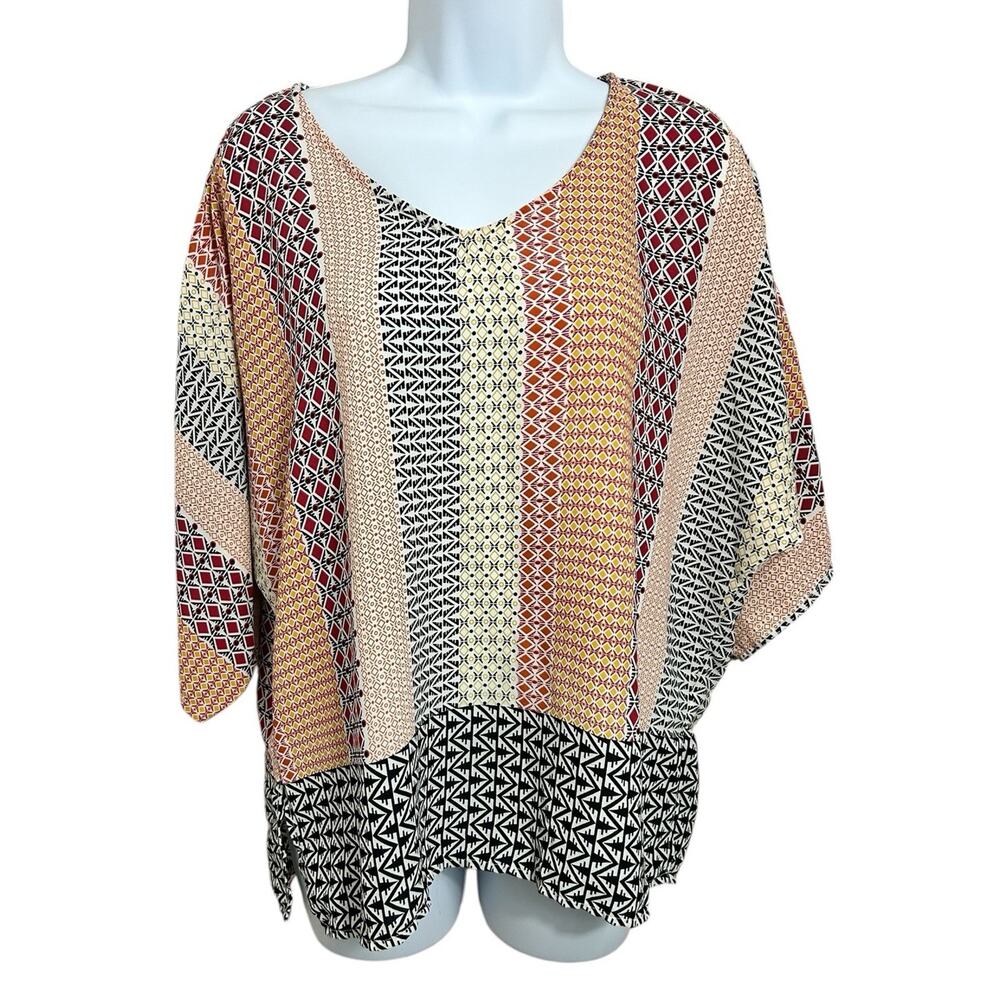Forever 21 Boho Loose Blouse Sz Small Dolman 3/4 Sleeve Bohemian Top - Picture 5 of 5